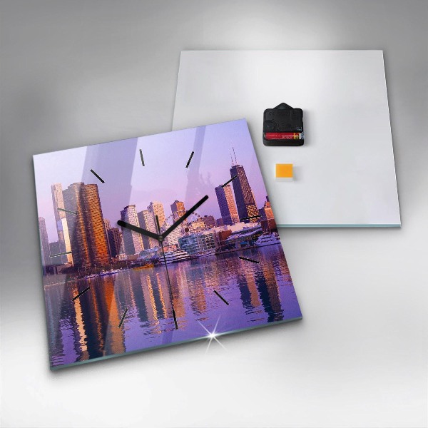 Zegar ścienny kwadratowy Widok na wieżowce USA