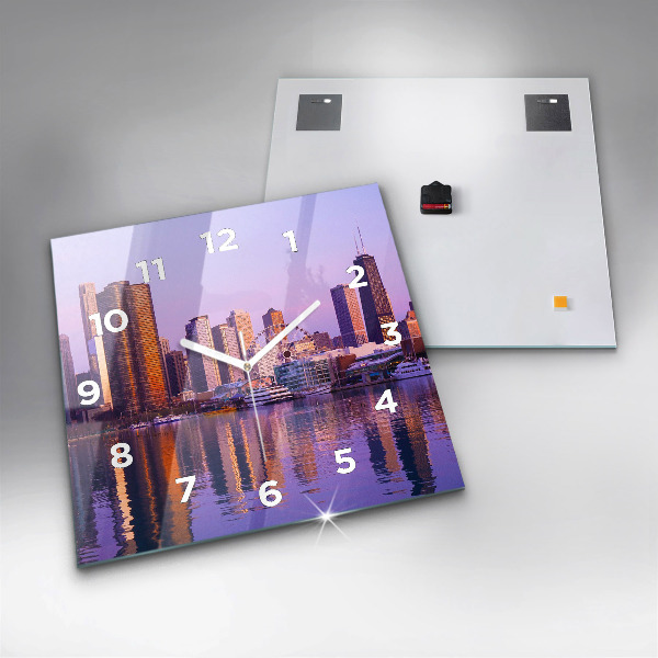 Zegar ścienny kwadratowy Widok na wieżowce USA