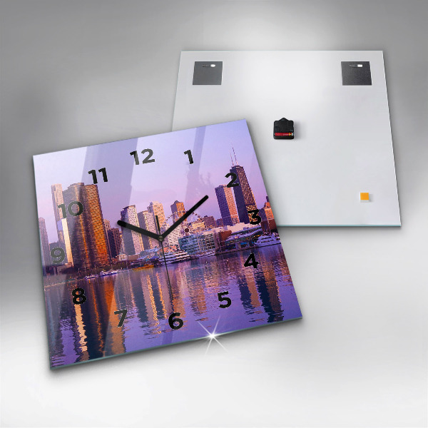 Zegar ścienny kwadratowy Widok na wieżowce USA