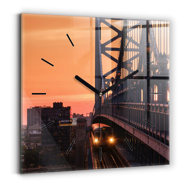 Zegar ścienny kwadratowy Most Benjamin Franklin