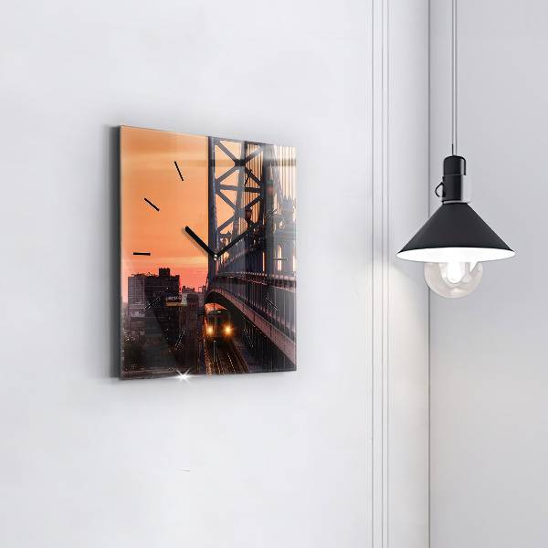 Zegar ścienny kwadratowy Most Benjamin Franklin