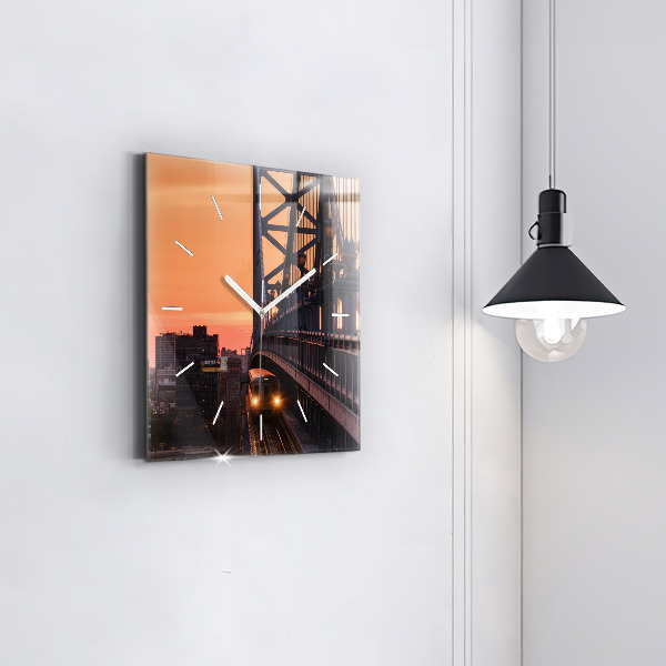 Zegar ścienny kwadratowy Most Benjamin Franklin