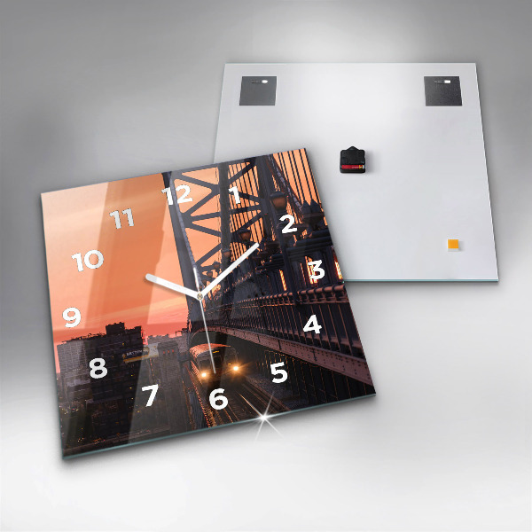 Zegar ścienny kwadratowy Most Benjamin Franklin