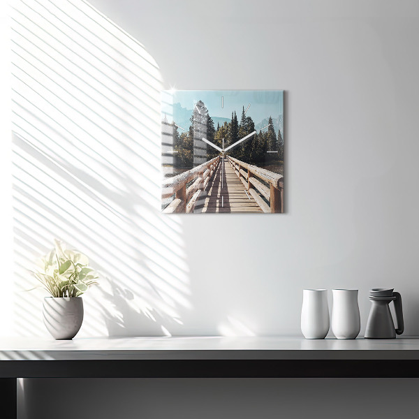 Zegar ścienny kwadratowy Góry w Yellowstone