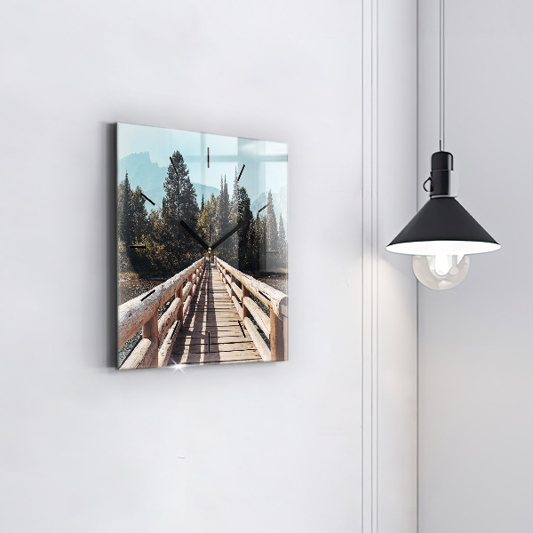 Zegar ścienny kwadratowy Góry w Yellowstone