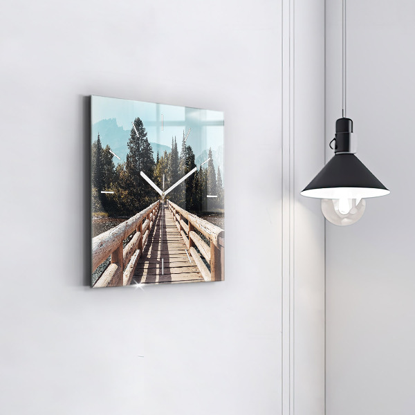 Zegar ścienny kwadratowy Góry w Yellowstone