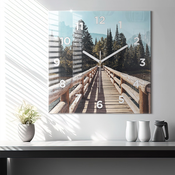 Zegar ścienny kwadratowy Góry w Yellowstone