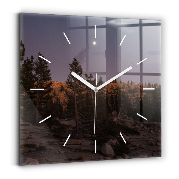 Zegar ścienny kwadratowy Kamienista droga Yosemite
