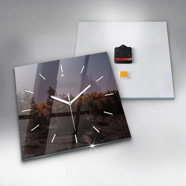Zegar ścienny kwadratowy Kamienista droga Yosemite