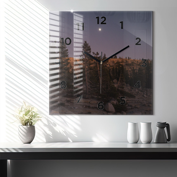 Zegar ścienny kwadratowy Kamienista droga Yosemite