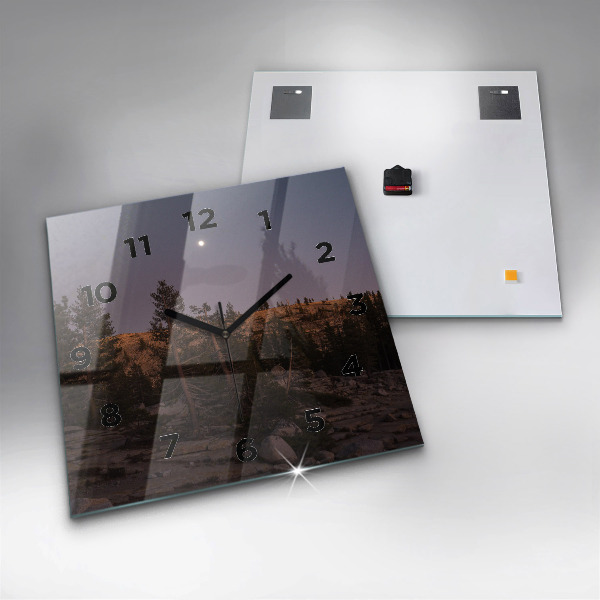 Zegar ścienny kwadratowy Kamienista droga Yosemite