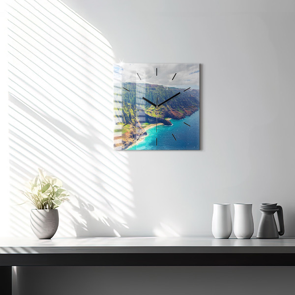 Zegar ścienny kwadratowy Morze na Hawajach