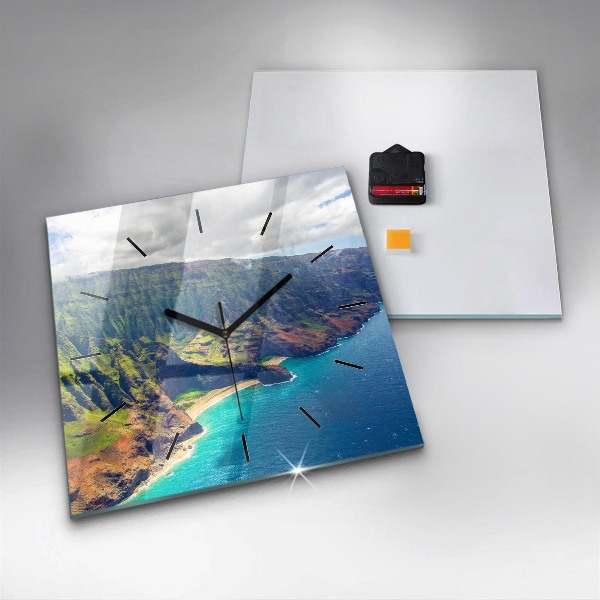 Zegar ścienny kwadratowy Morze na Hawajach
