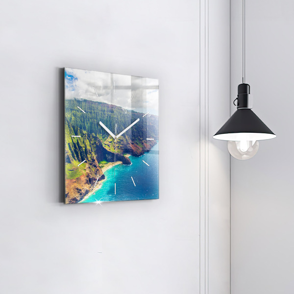 Zegar ścienny kwadratowy Morze na Hawajach
