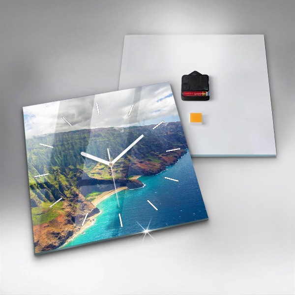Zegar ścienny kwadratowy Morze na Hawajach