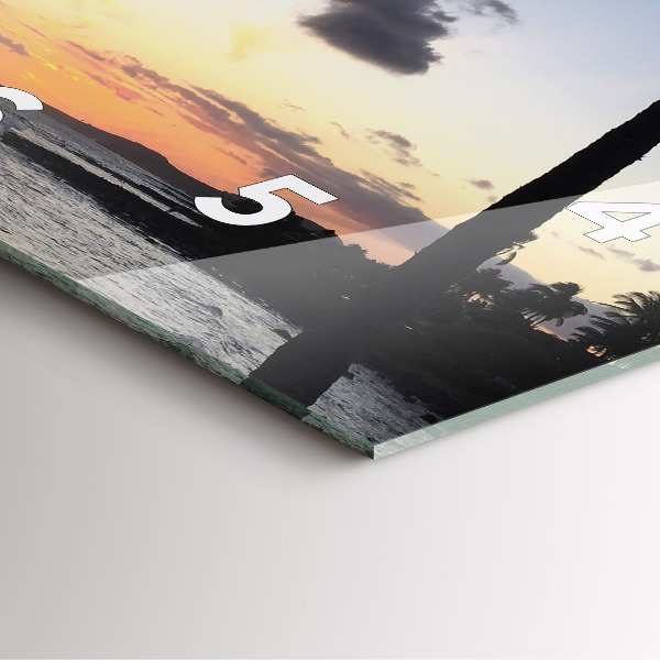 Zegar ścienny kwadratowy Palma i wschód słońca