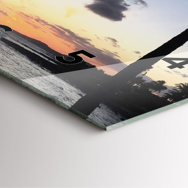 Zegar ścienny kwadratowy Palma i wschód słońca