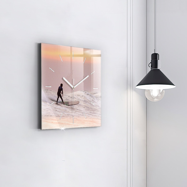 Zegar ścienny kwadratowy Surfer na Hawajach