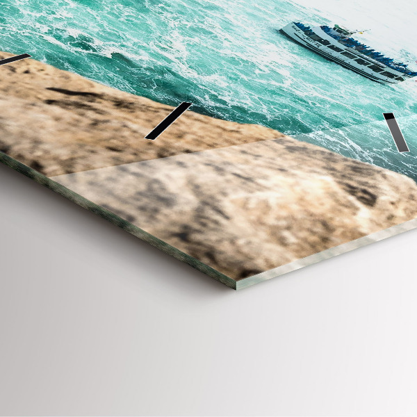 Zegar ścienny kwadratowy Łódka i Niagara