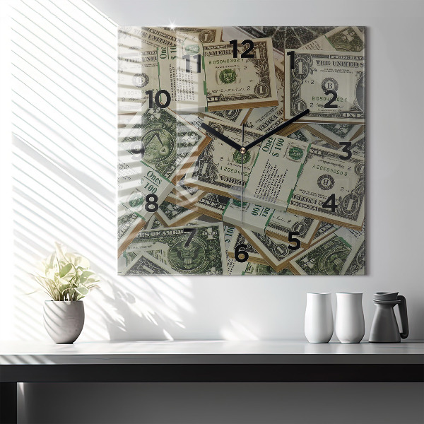 Zegar ścienny kwadratowy 1 dolar amerykański