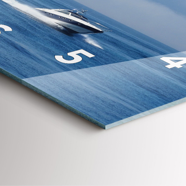 Zegar ścienny kwadratowy Płynąca łódka na oceanie