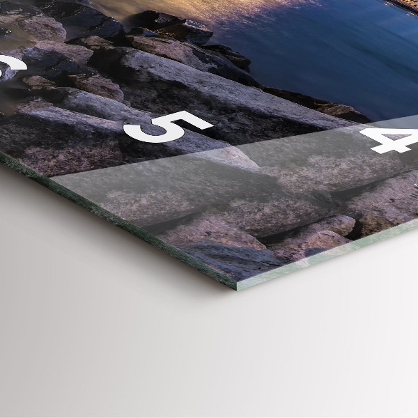 Zegar ścienny kwadratowy Skalisty brzeg pod mostem