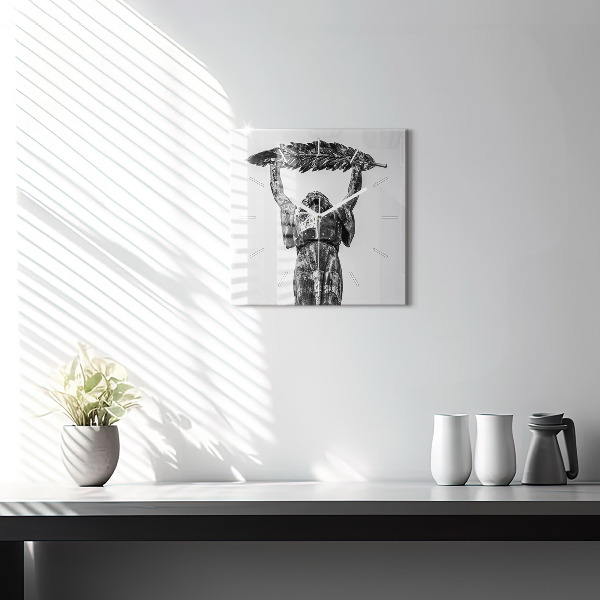 Zegar ścienny kwadratowy Statua Wolności w Budapeszcie