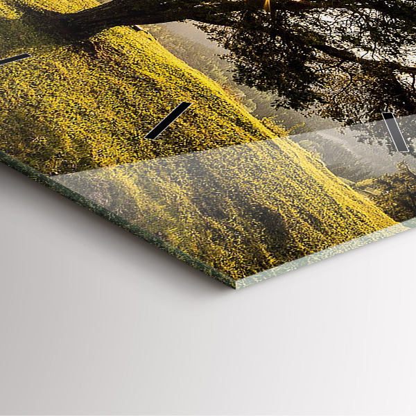 Zegar ścienny kwadratowy Drzewo na wzgórzu