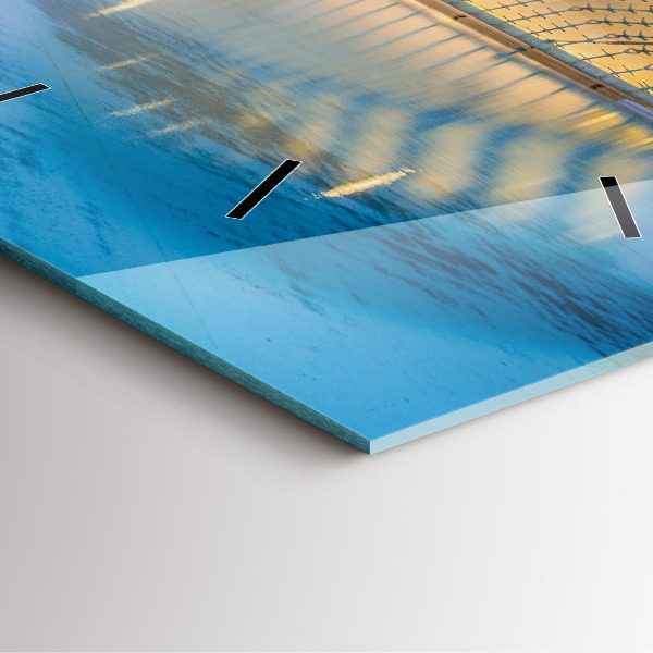 Zegar ścienny kwadratowy Miasto zachód słońca