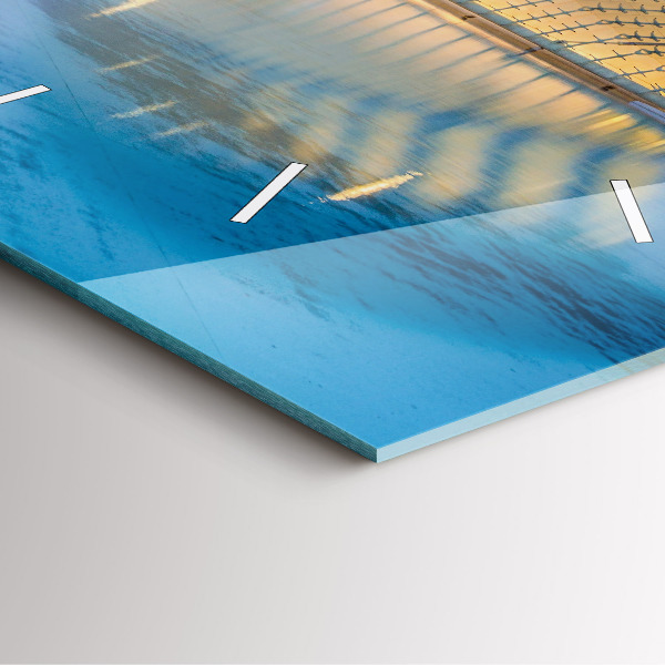 Zegar ścienny kwadratowy Miasto zachód słońca