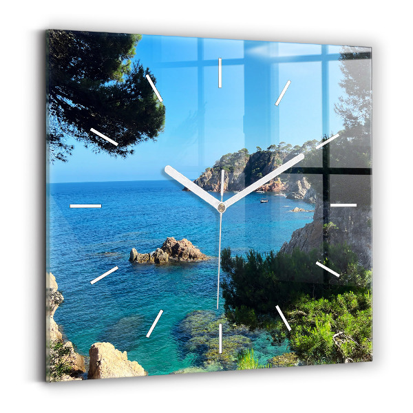 Zegar ścienny kwadratowy Wybrzeże Costa Brava
