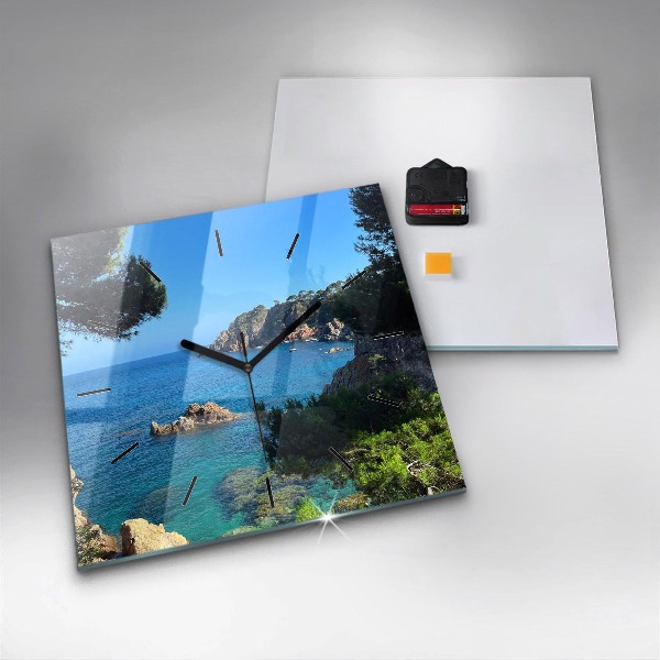 Zegar ścienny kwadratowy Wybrzeże Costa Brava