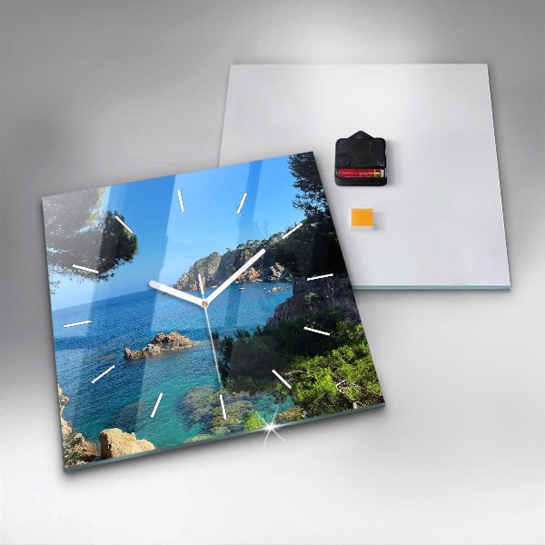 Zegar ścienny kwadratowy Wybrzeże Costa Brava