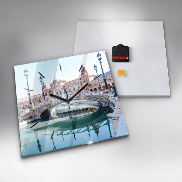 Zegar ścienny kwadratowy Plac Hiszpański w Sevilli