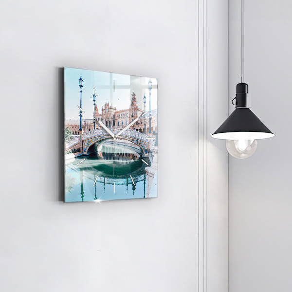 Zegar ścienny kwadratowy Plac Hiszpański w Sevilli