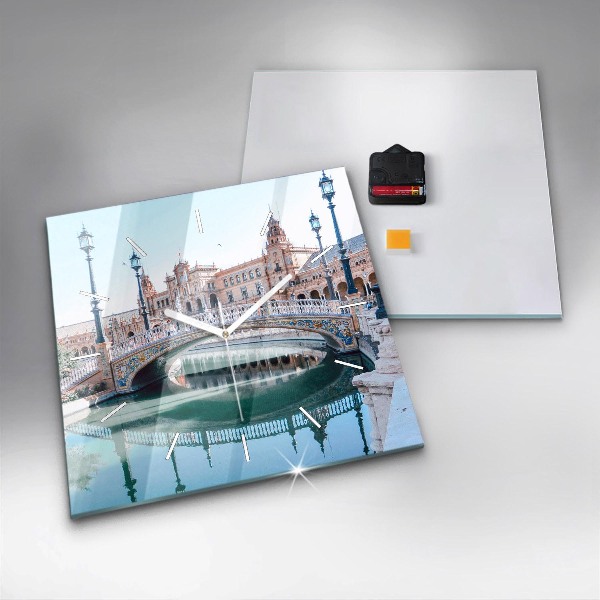 Zegar ścienny kwadratowy Plac Hiszpański w Sevilli