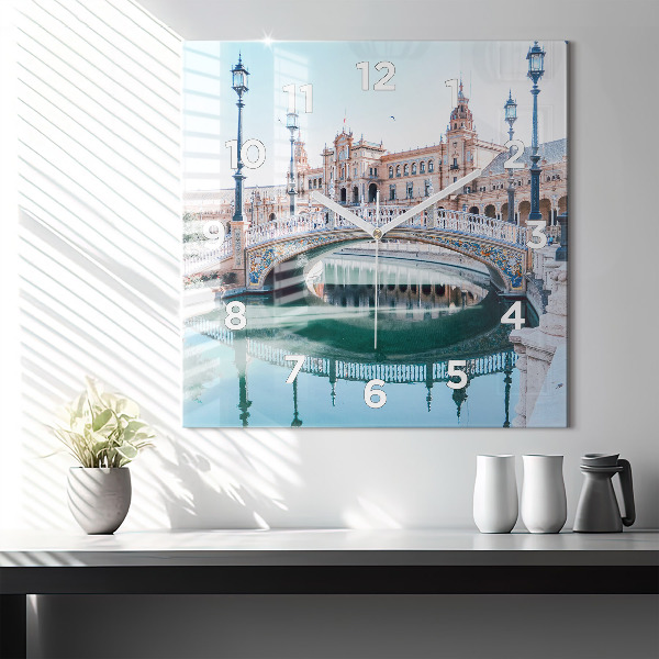 Zegar ścienny kwadratowy Plac Hiszpański w Sevilli