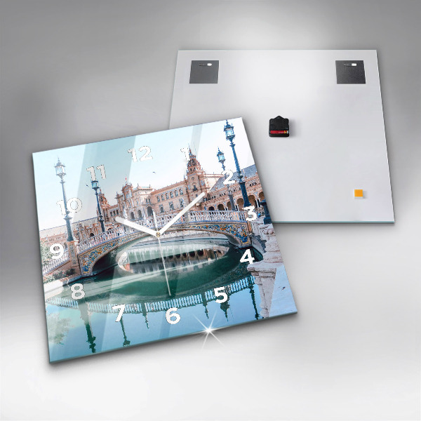 Zegar ścienny kwadratowy Plac Hiszpański w Sevilli