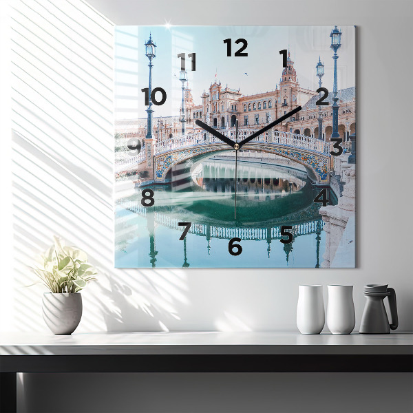 Zegar ścienny kwadratowy Plac Hiszpański w Sevilli