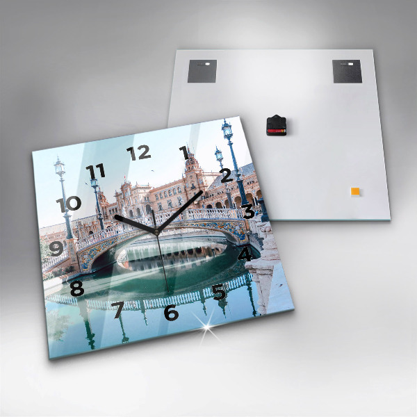 Zegar ścienny kwadratowy Plac Hiszpański w Sevilli