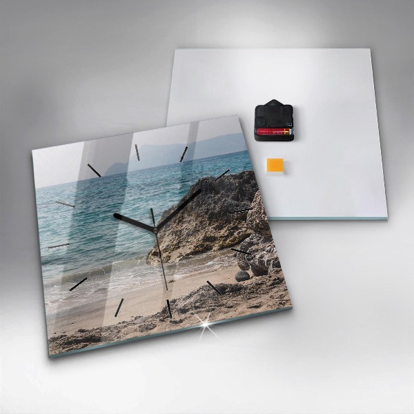 Zegar ścienny kwadratowy Widok na morze śródziemne