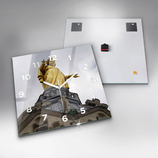 Zegar ścienny kwadratowy Posąg Matki Boskiej w Lyon