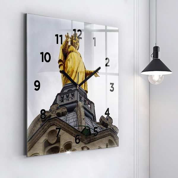Zegar ścienny kwadratowy Posąg Matki Boskiej w Lyon
