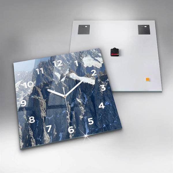 Zegar ścienny kwadratowy Góry Alpy zimą