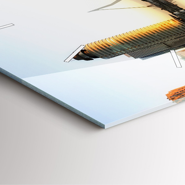 Zegar ścienny kwadratowy Miasto nad rzeką