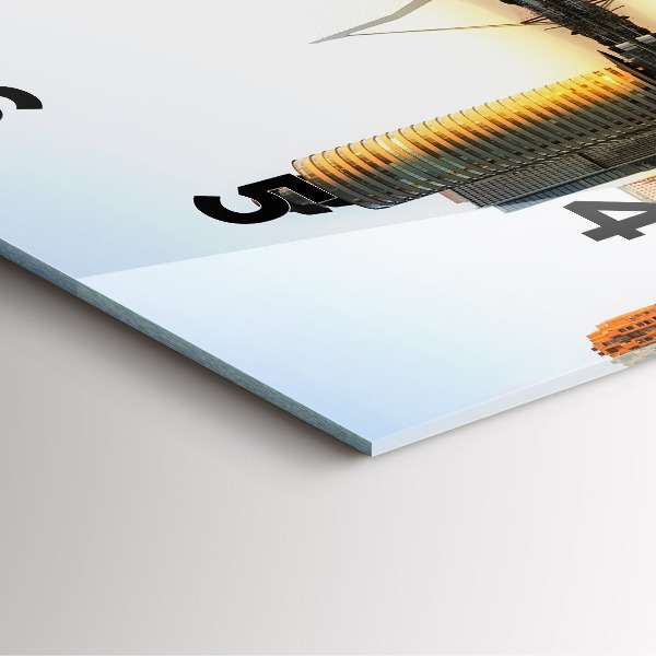 Zegar ścienny kwadratowy Miasto nad rzeką