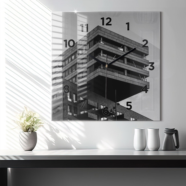 Zegar ścienny kwadratowy Architektura w Amsterdamie