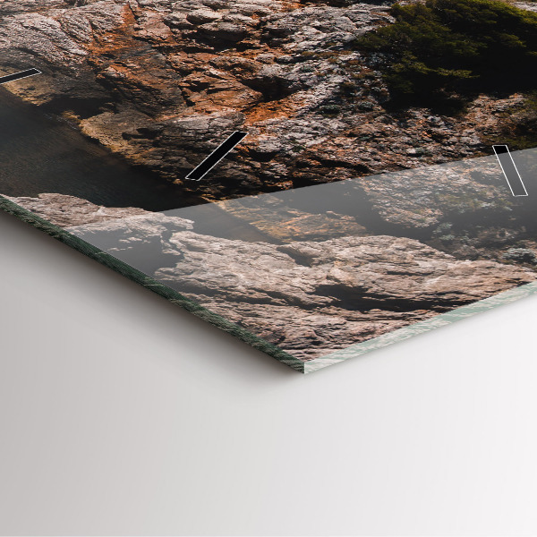 Zegar ścienny kwadratowy Klify w Dubrowniku