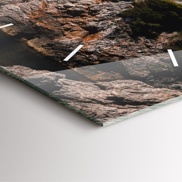 Zegar ścienny kwadratowy Klify w Dubrowniku