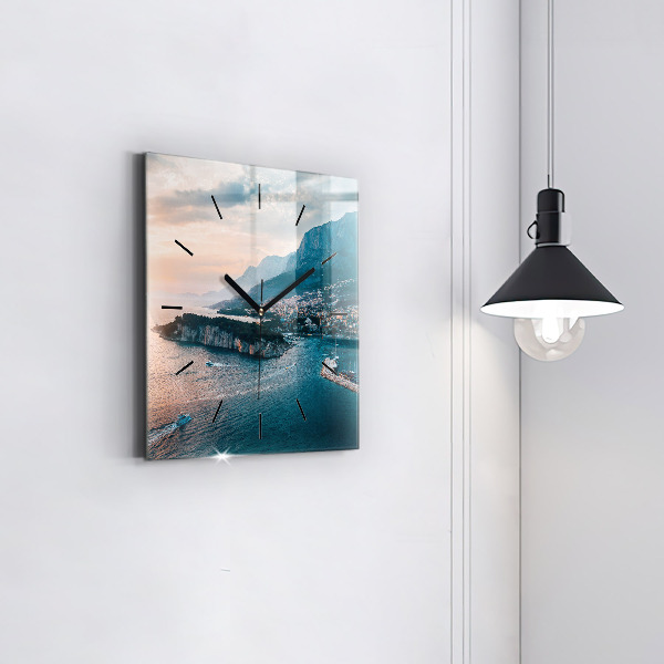 Zegar ścienny kwadratowy Wyspa w Chorwacji